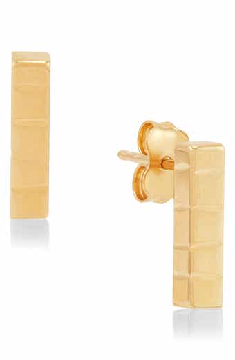 Frankie & Zoe Textured Bar Stud Earrings