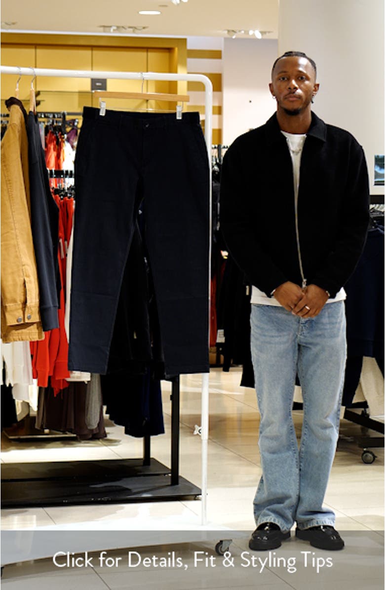 Flat Front Tapered Crop Stretch Cotton Chinos, sales video thumbnail