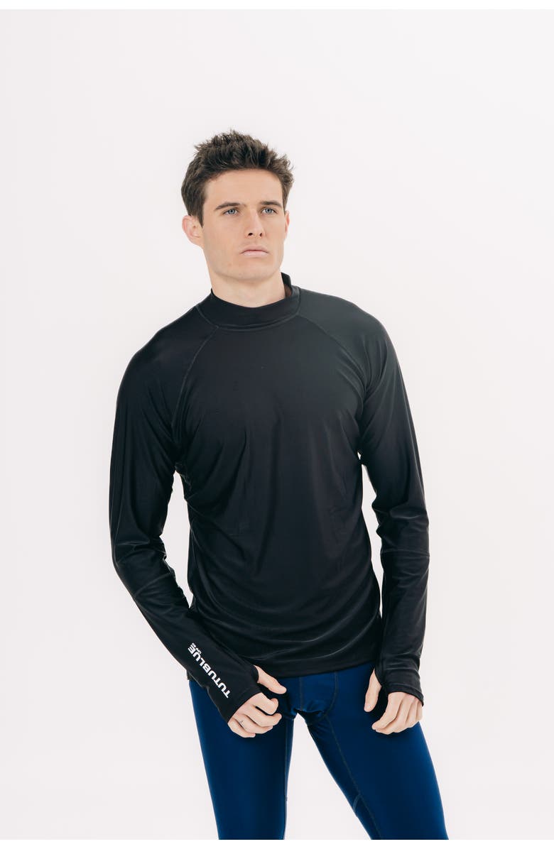 TUTUBLUE Men's Pullover Rash Guard Swim Top - UPF 50+, Alternate, color, Deep Black