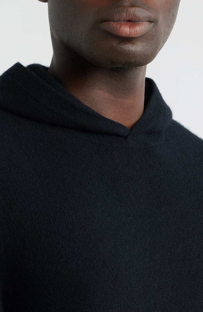 Nordstrom Luxe Cashmere Hooded Sweater, Alternate, color, Black Caviar