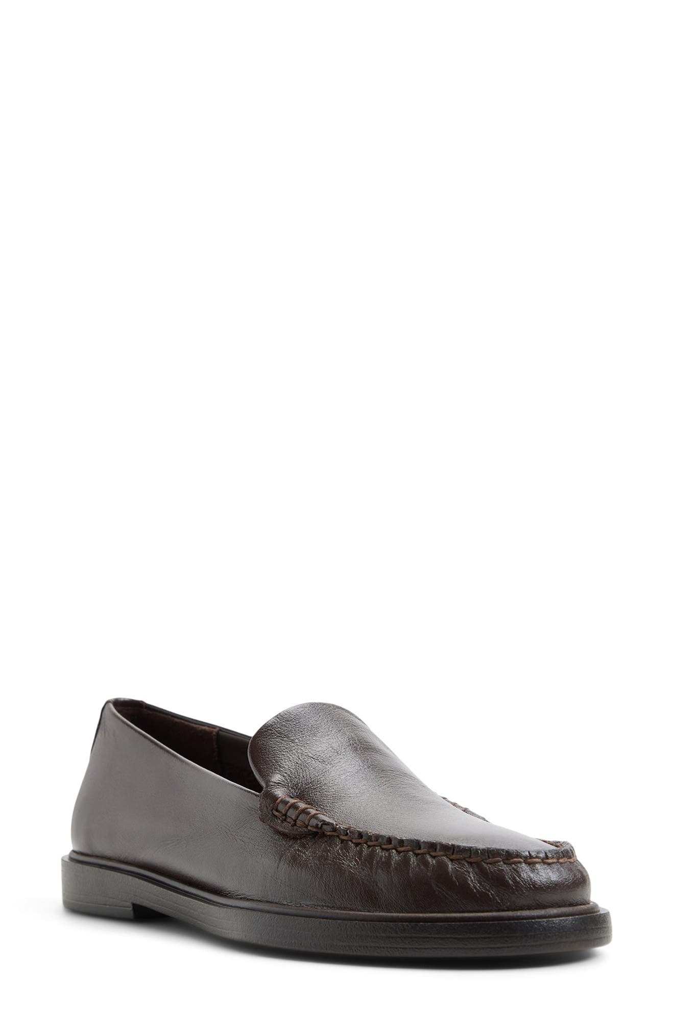 Sloane Leather Loafer, Main, color, DARK CHOCO