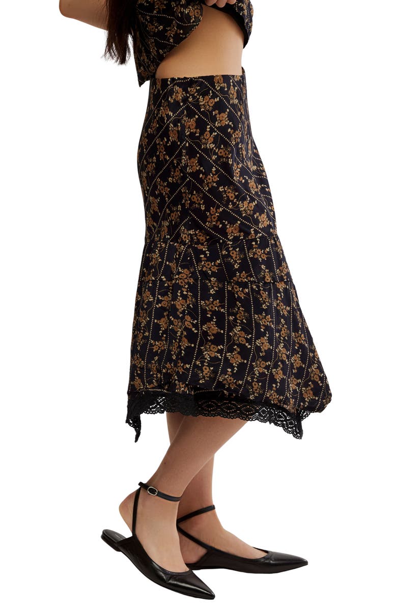 Free People Bali Sweet Escape Asymmetric Hem Skirt, Alternate, color, Black Combo