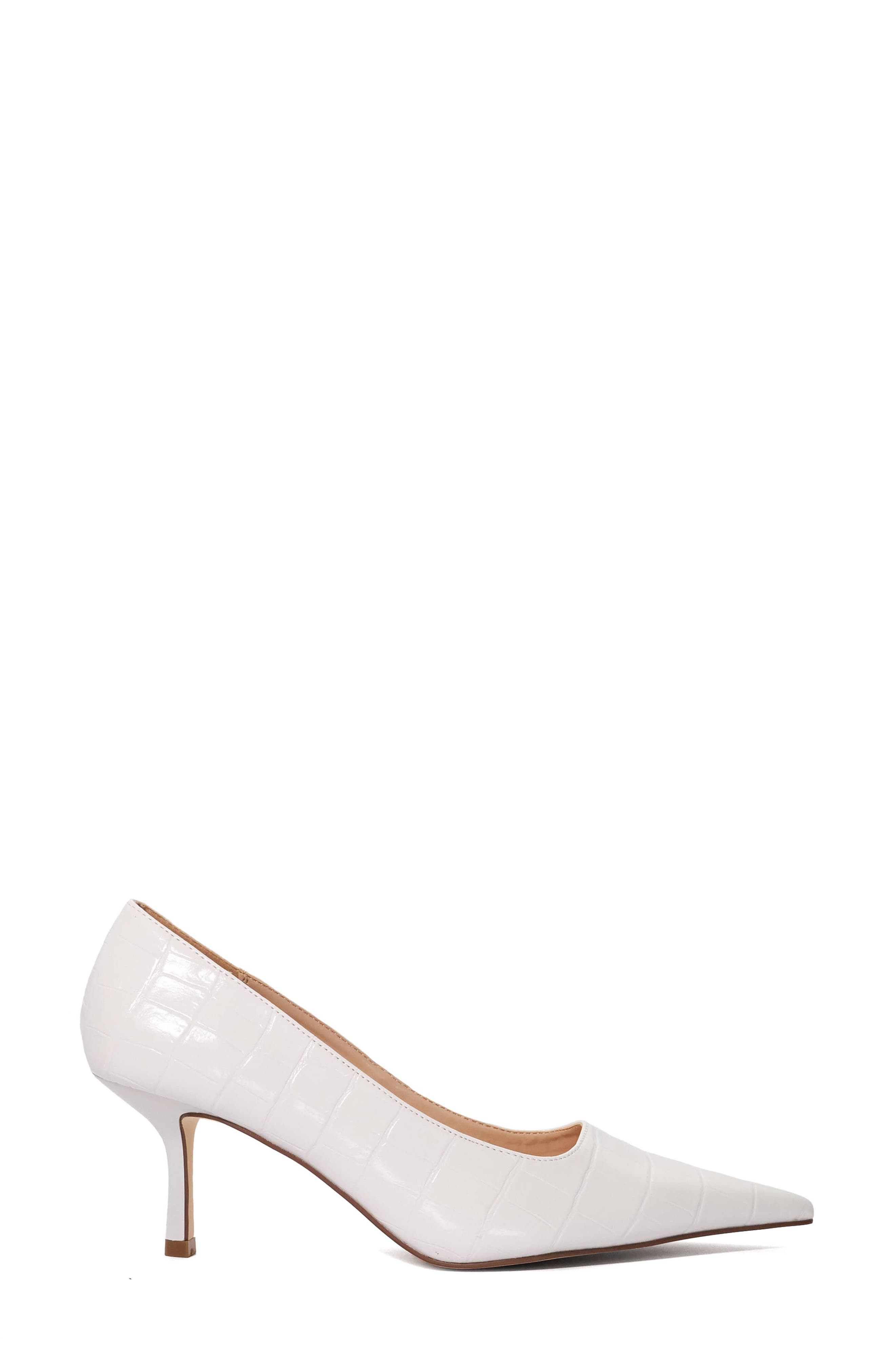 Dune London Bexton Pointed Toe Pump, Alternate, color, White