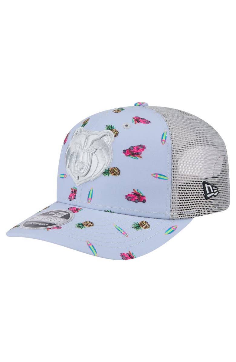 New Era Men's New Era Light Blue/Gray Memphis Grizzlies Adventure Aloha Pattern 9SEVENTY Stretch-Snap Hat, Main, color, Light Blue