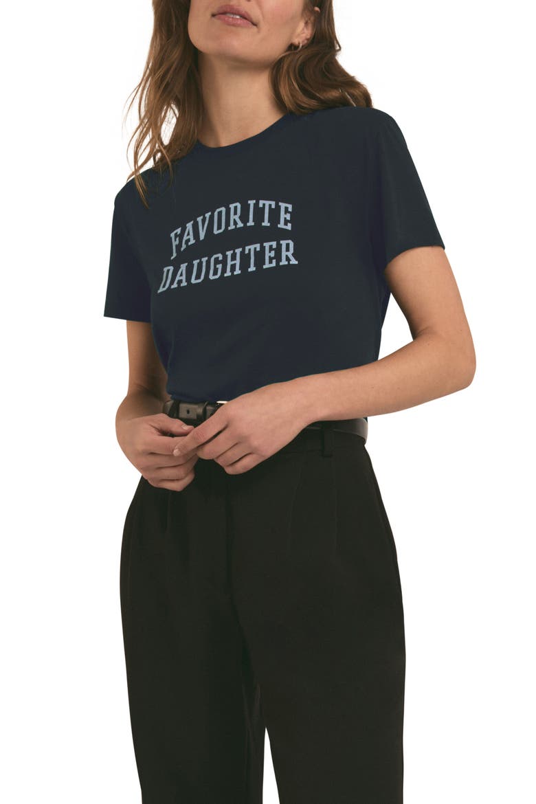 The Collegiate Logo Crop Graphic T-Shirt, Main, color, NAVY