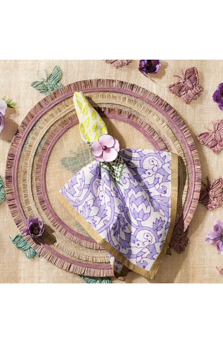 Joanna Buchanan Joyful block print napkin, set of two, Alternate, color, Purple