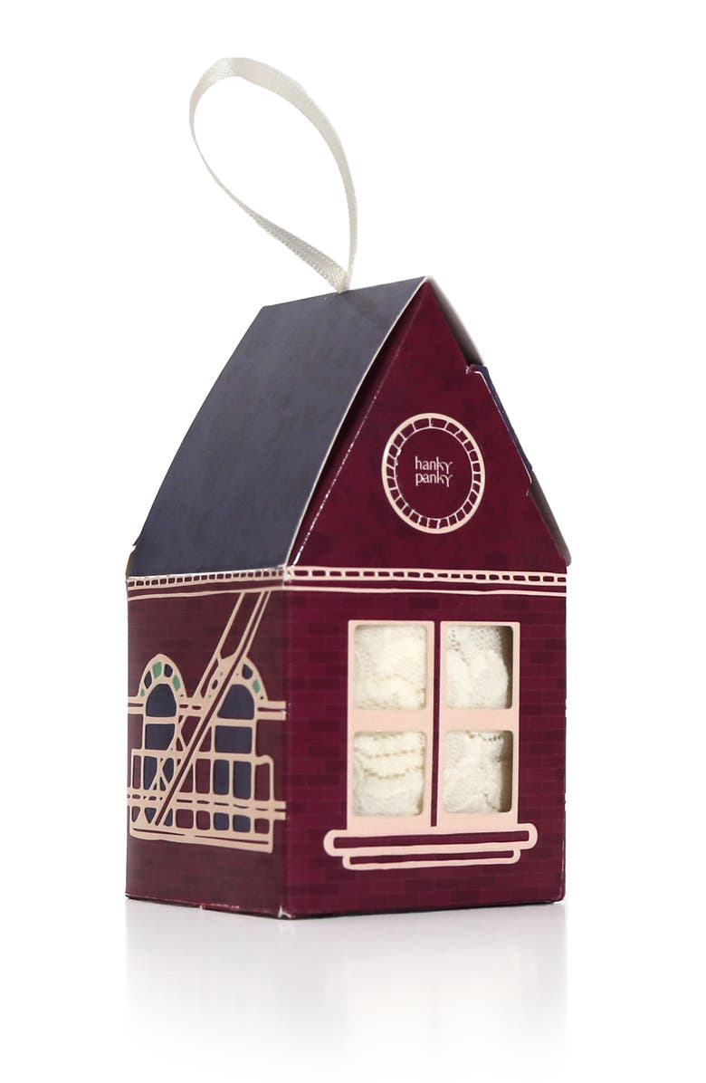 Hanky Panky Gingerbread House Original Rise Thong, Alternate, color, Marshmallow