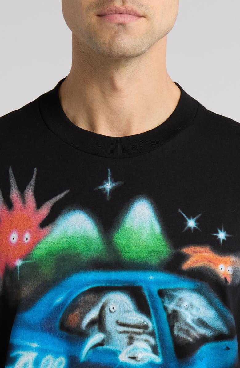 JUNGLES All Good Airbrush Graphic T-Shirt, Alternate, color, Black