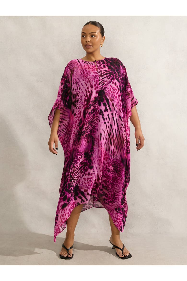 Animal Print Kaftan Dress, Main, color, Pink