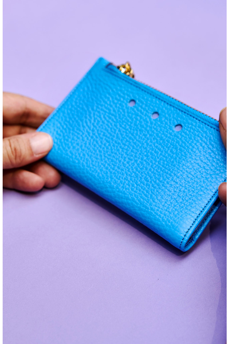 Ascot Slim Card Case with Zip Coin Pocket, Alternate, color, Azure
