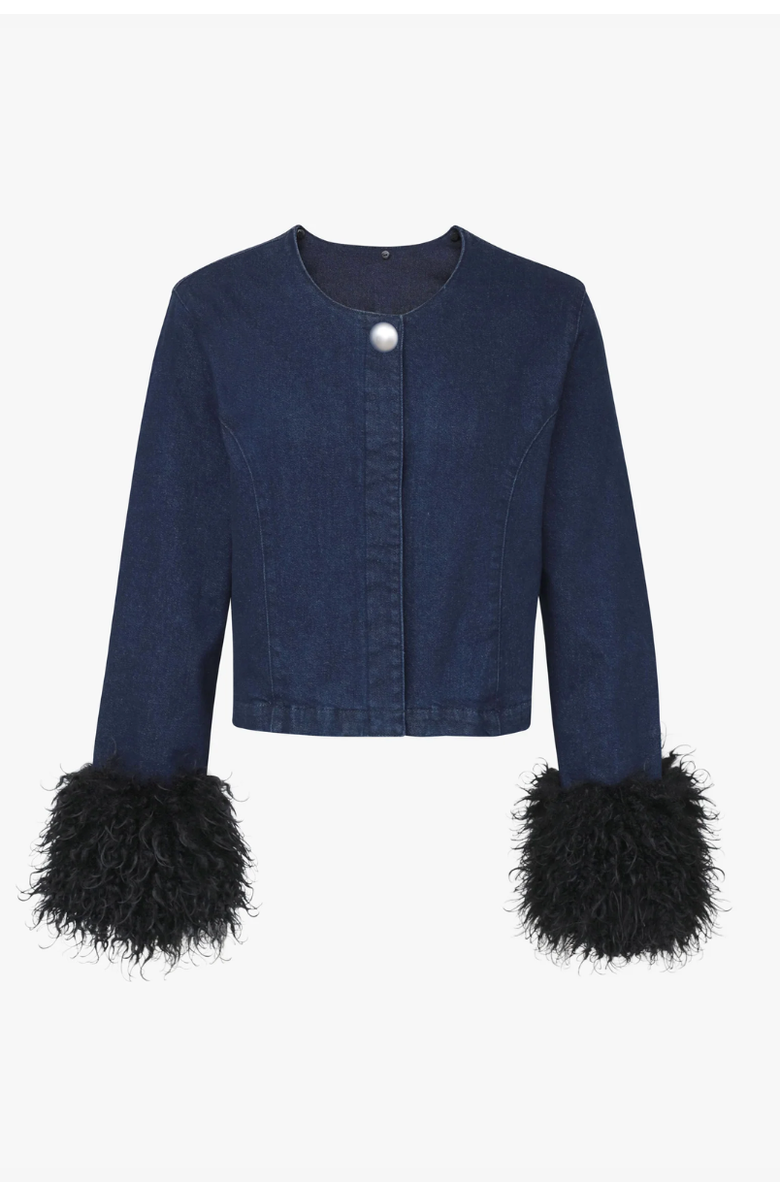 TT Studios Kimmy Denim Faux Fur Jacket, Alternate, color, Beekman St.
