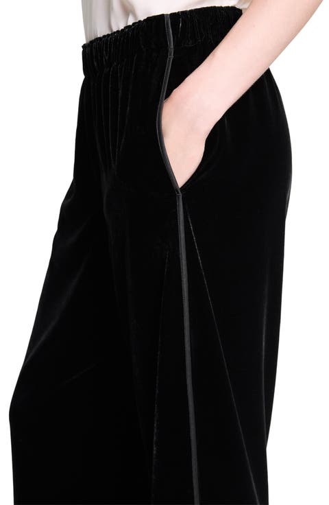 Piping Detail Straight Leg Pants