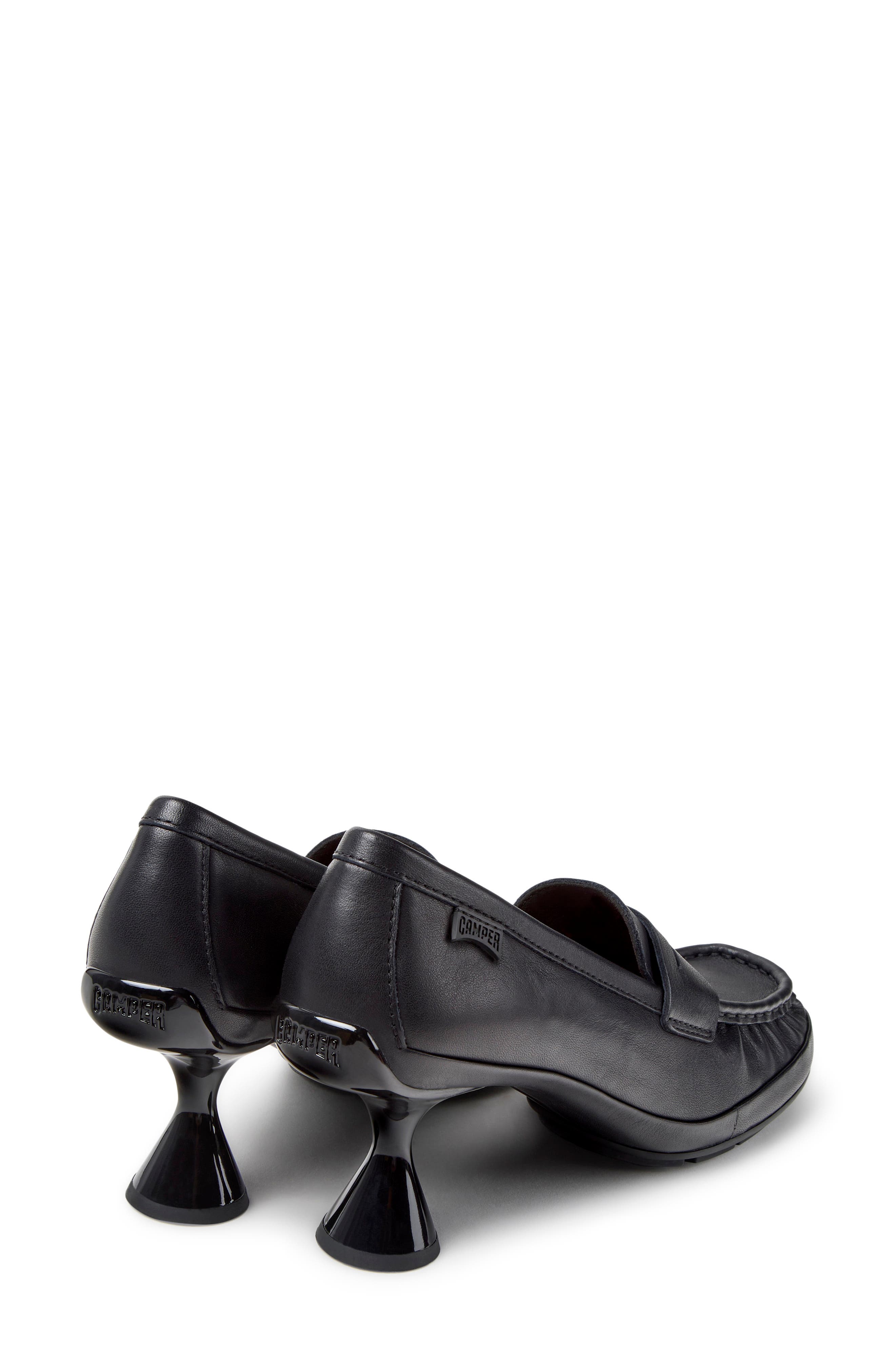 Leather Moccasin Pump, Alternate, color, BLACK