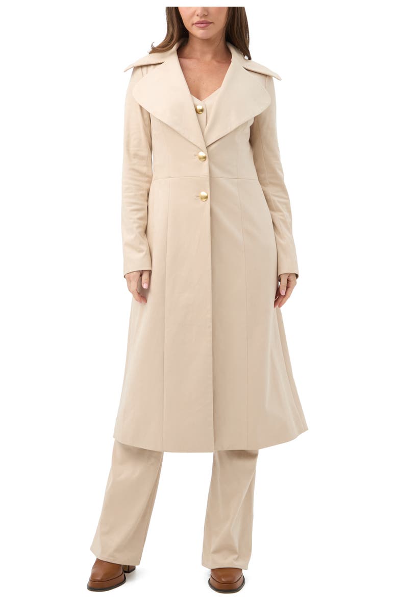 Trina Turk Starflower Faux Suede Coat, Main, color, Poplar