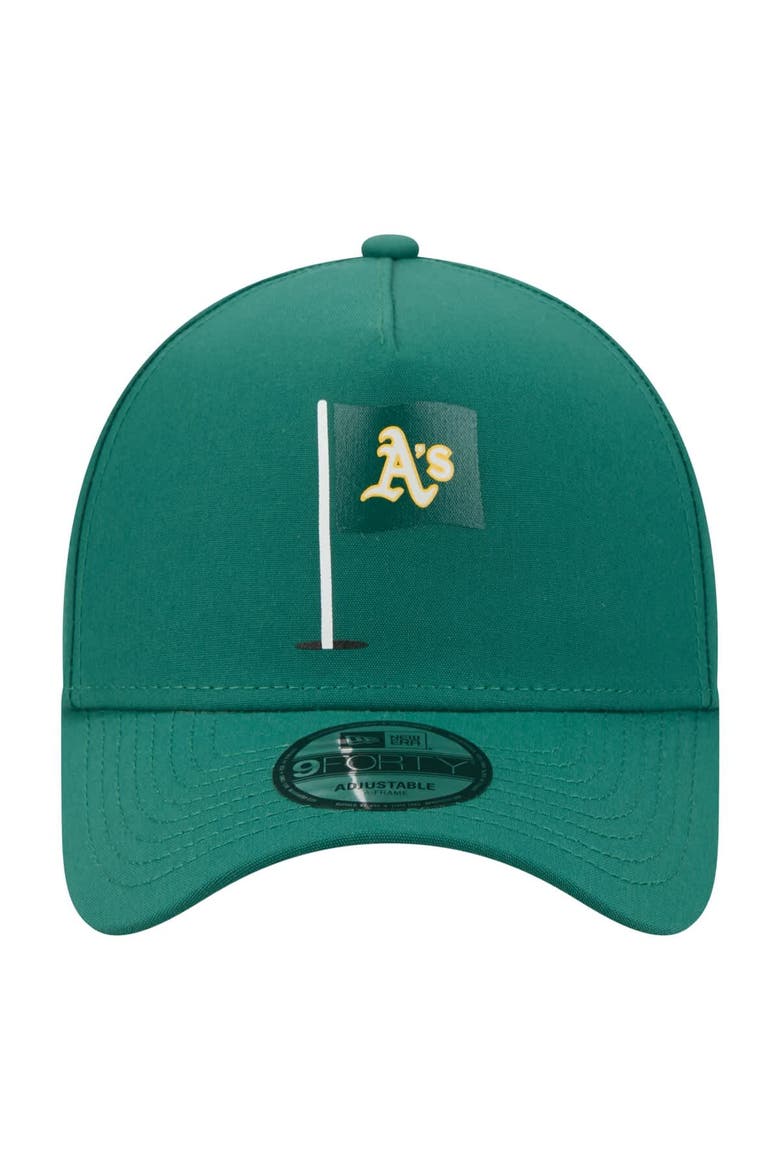 Men's New Era  Green Athletics Pin Seeker 9FORTY A-Frame Adjustable Hat, Alternate, color, Green