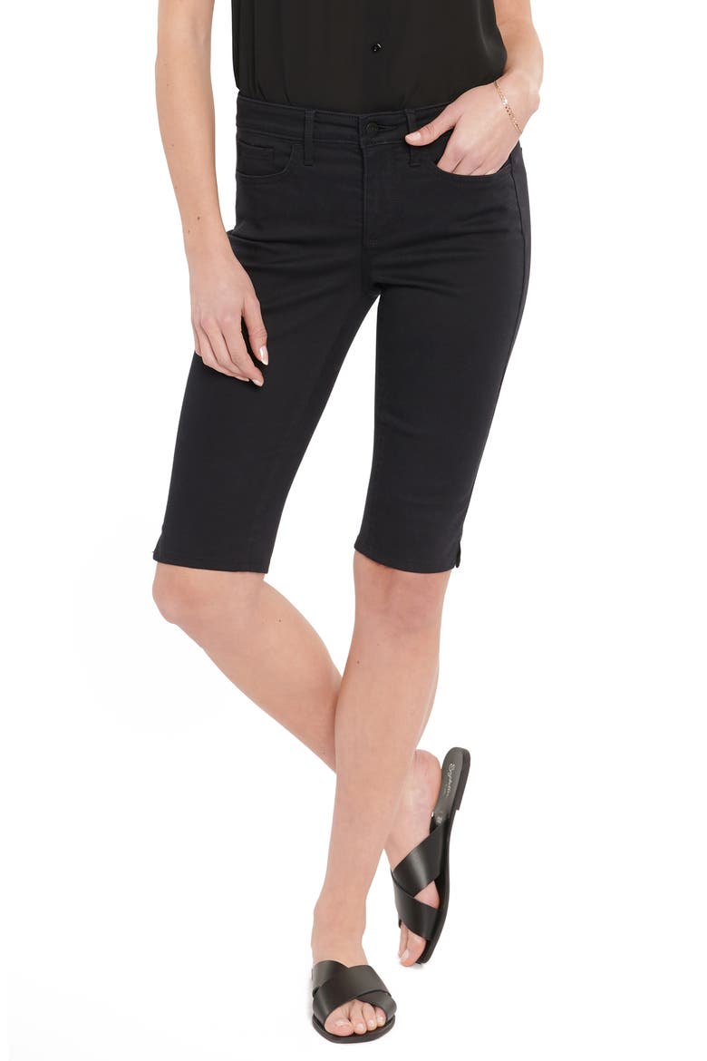Denim Bermuda Shorts, Main, color, BLACK