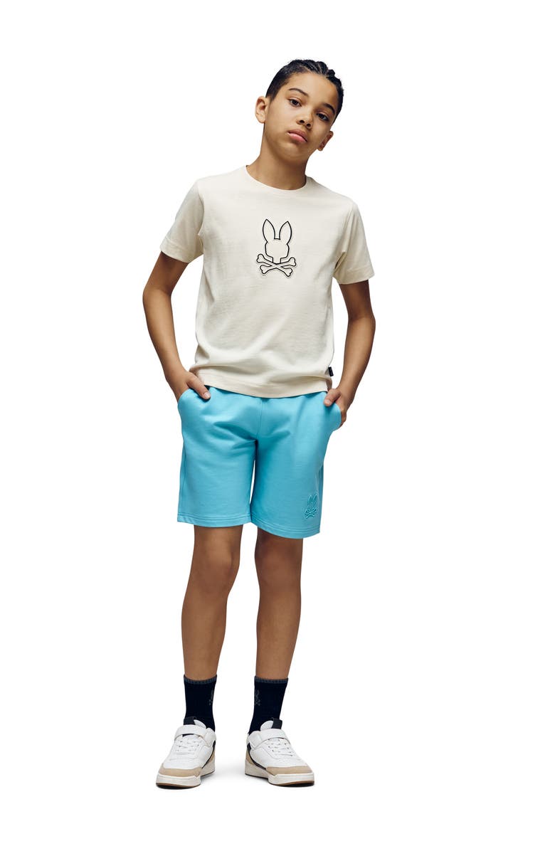 Psycho Bunny Kids' Seth Appliqué Graphic T-Shirt, Alternate, color, 031 White Cap Gray