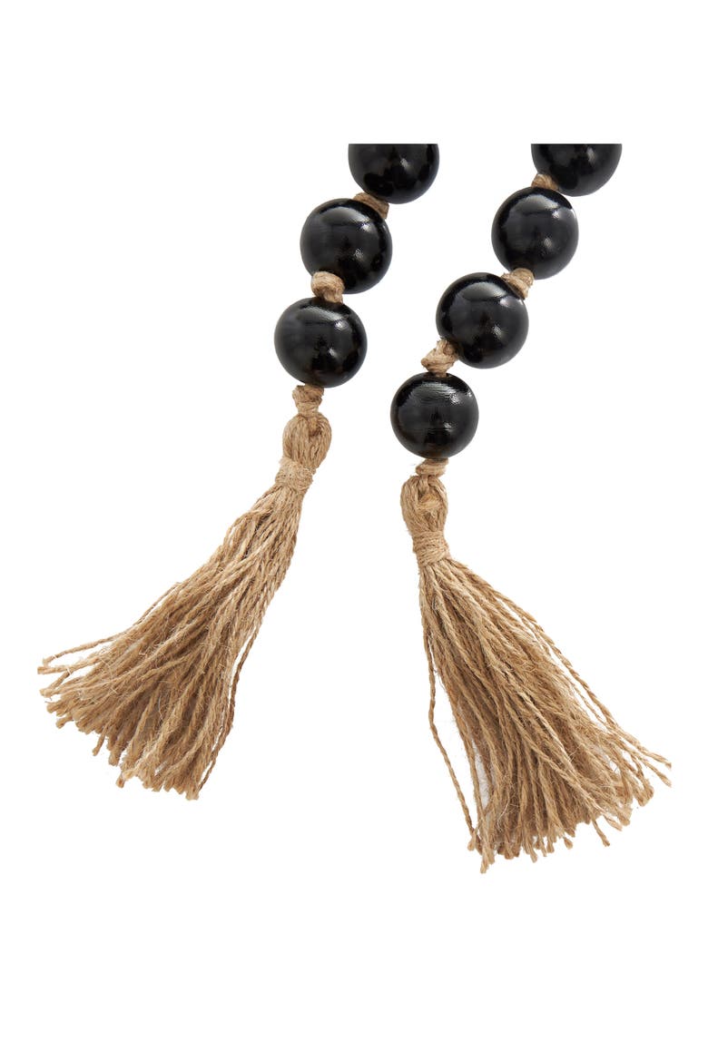 Black Glass & Tassel Garland, Alternate, color, BLACK