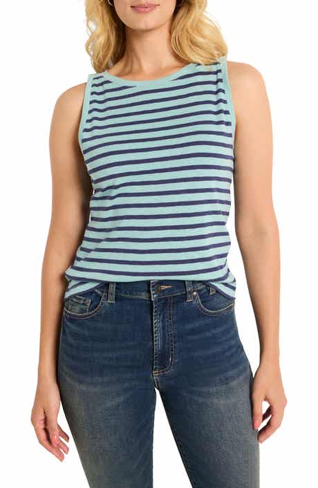 NZT by NIC+ZOE Stripe Boat Neck Tank