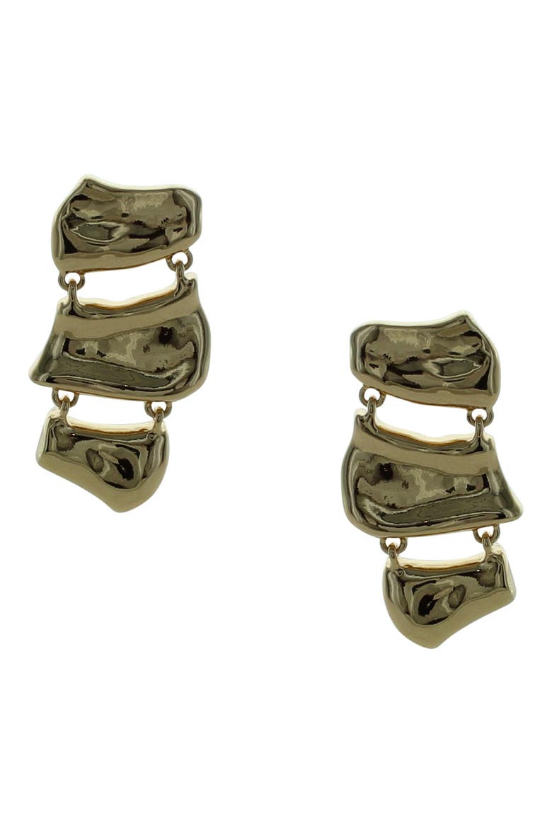 Isabel Sculpted Drop Earrings, Main, color, GOLD