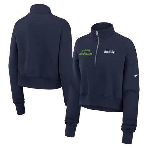 Women's Nike College Navy Seattle Seahawks Primetime Phoenix Half-Zip Sweatshirt
