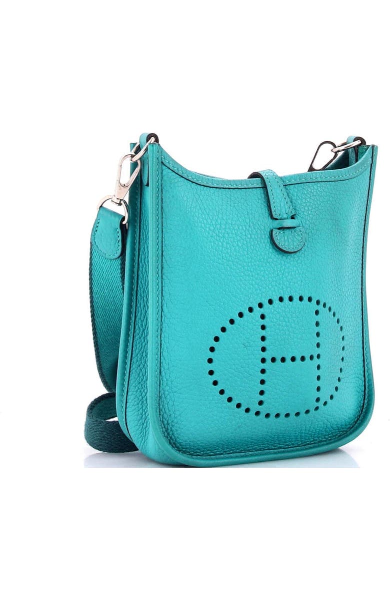 Pre-Owned Hermes Evelyne Bag Gen III Clemence TPM, Alternate, color, Turquoise