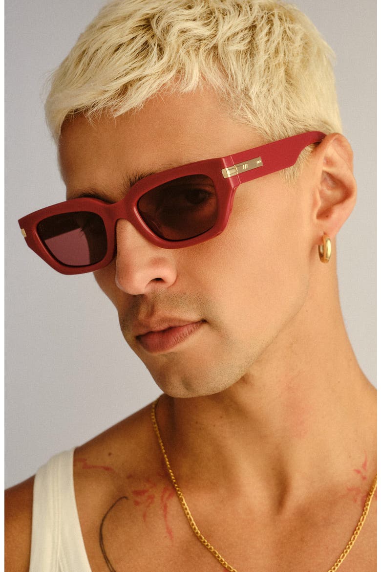 Cubito 51mm Square Sunglasses, Alternate, color, BURGUNDY / ROSE MONO