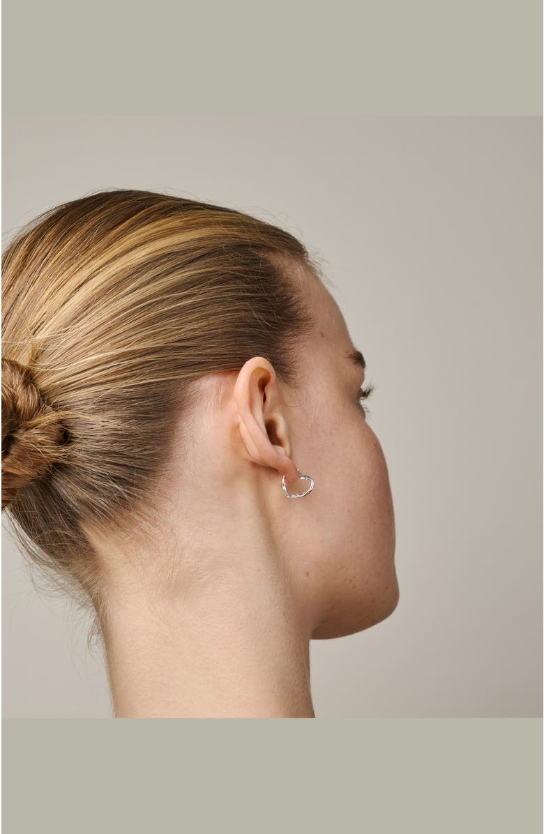 Enamel Copenhagen Organic Heart Small Hoops, Alternate, color, 925S/M