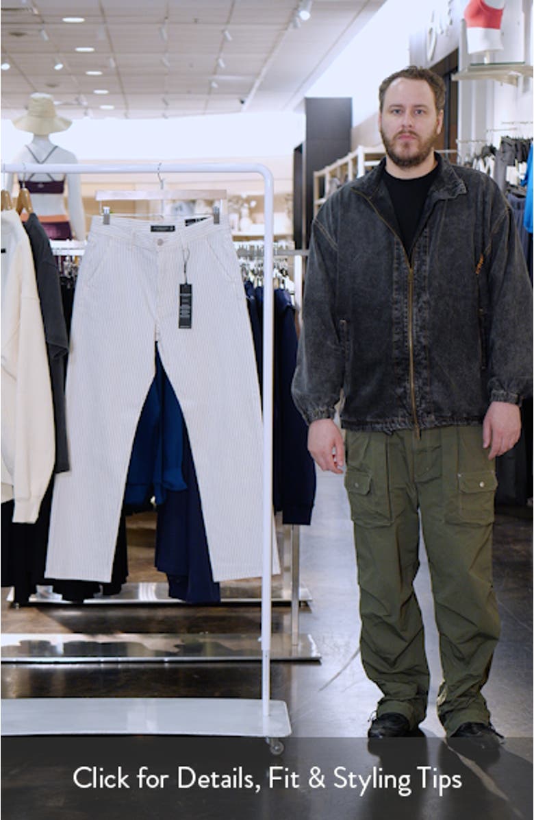 Sutton Stripe Loose Straight Cotton Denim Pants, sales video thumbnail
