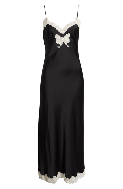 Lomira Satin & Lace Cocktail Midi Slipdress