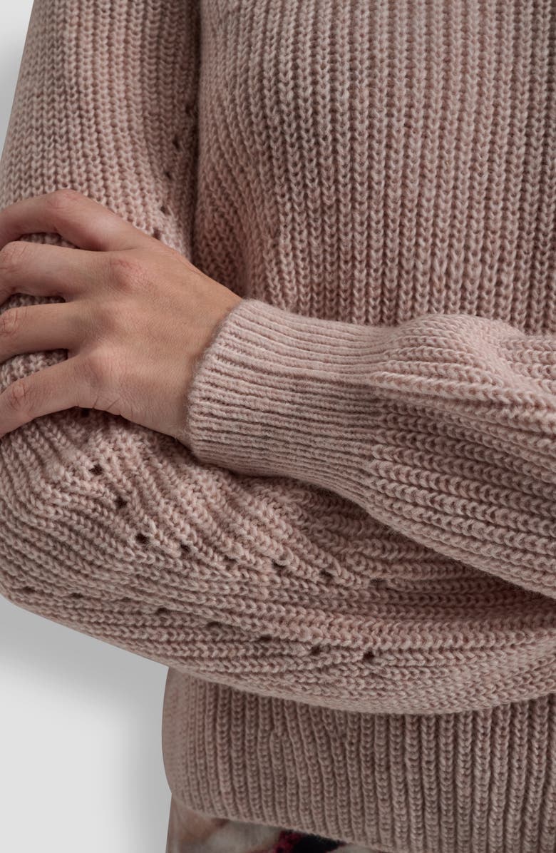 DKNY Rib Cotton Blend Sweater, Alternate, color, Cameo