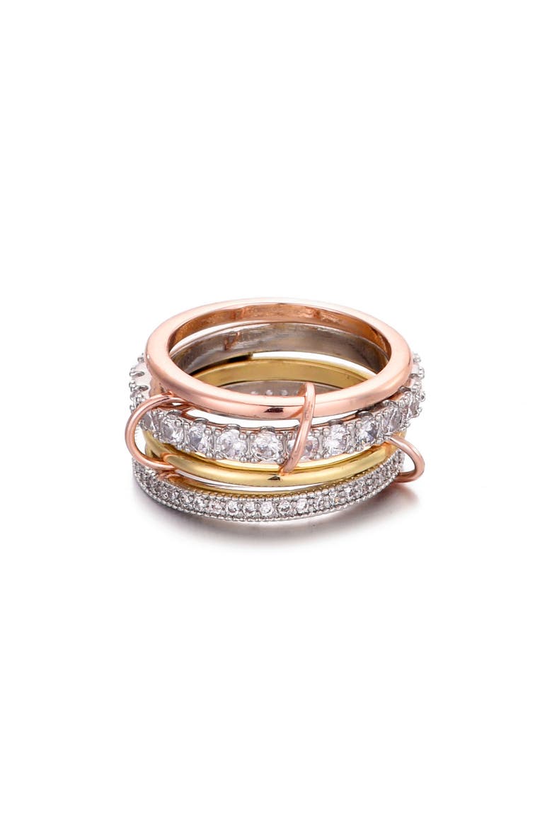 Tri-Tone Band Ring, Main, color, GOLD