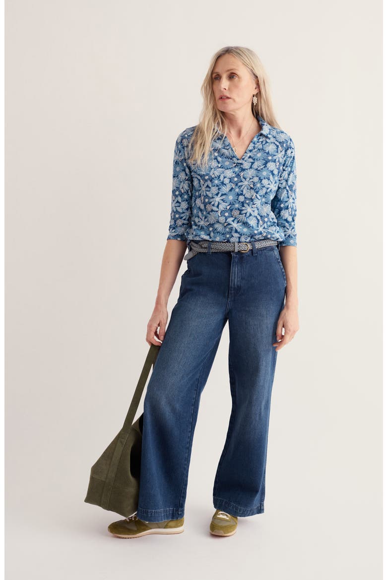 Wavecrest Organic Cotton Top, Alternate, color, SKETCHBOOK BLOOMS MARINE