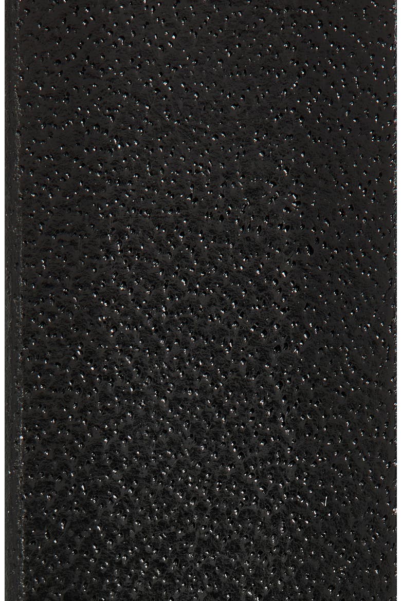 Petite Square Buckle Skinny Leather Belt, Alternate, color, BLACK