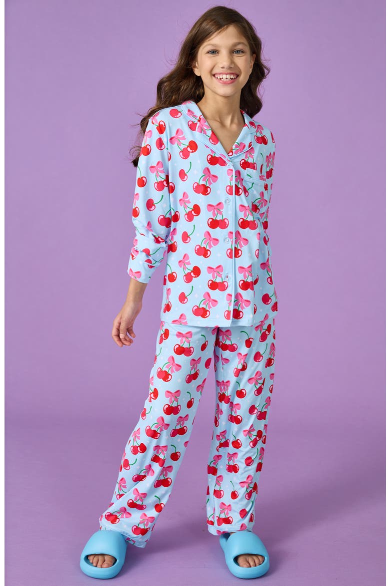 Kids' Cheerful Cherries Lounge Two-Piece Pajamas, Alternate, color, MULTI