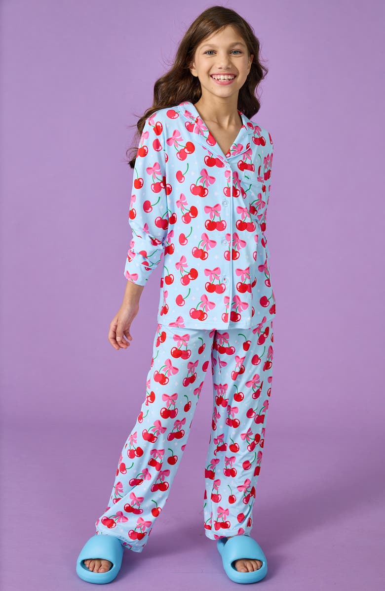 Iscream Kids' Cheerful Cherries Lounge Two-Piece Pajamas, Alternate, color, Multi
