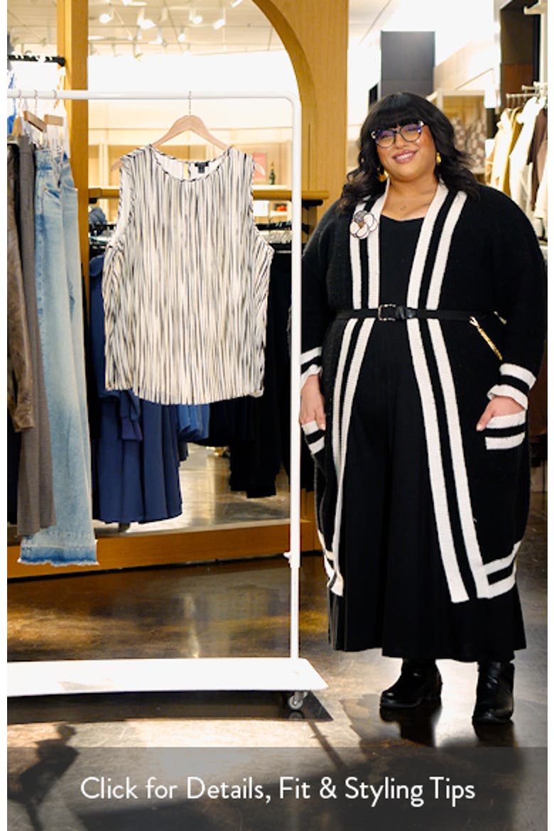 Stripe Sleeveless Pleated Shell video
