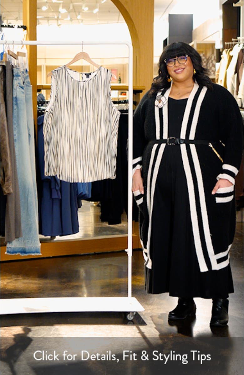 Stripe Sleeveless Pleated Shell, sales video thumbnail