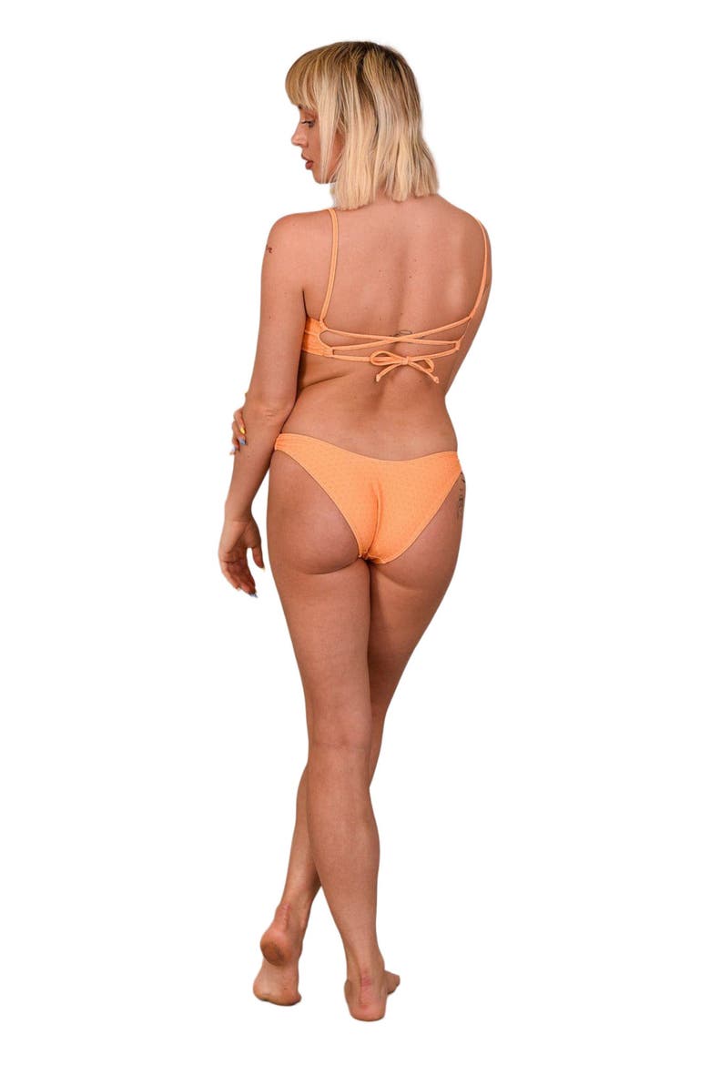 Tangerine Squeeze Lace up Crop Bikini Top, Alternate, color, Orange
