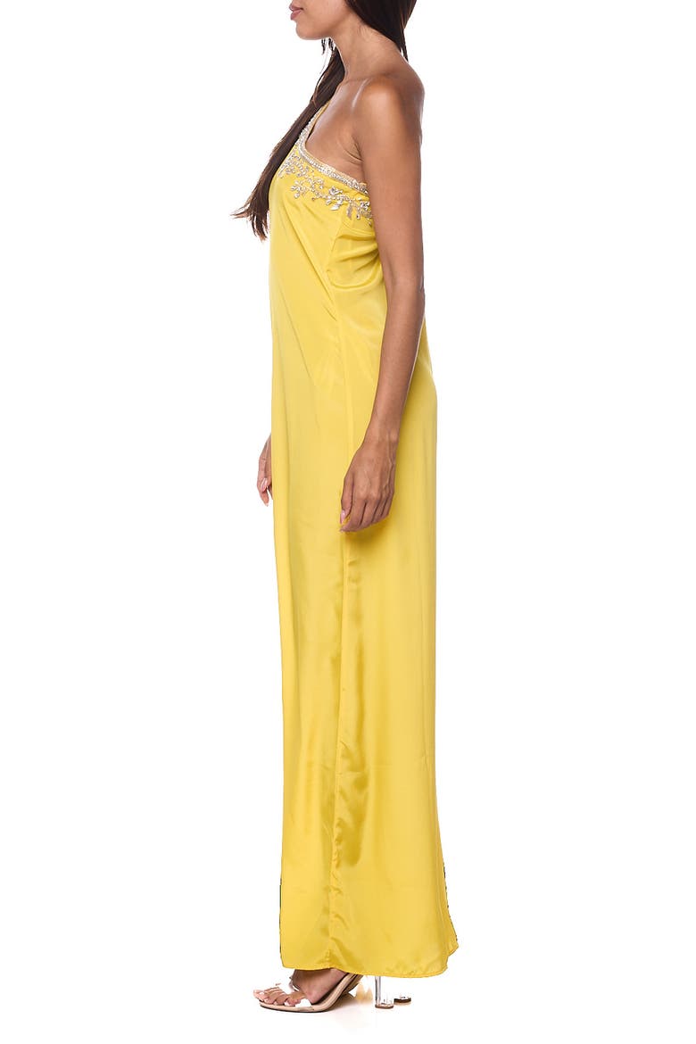 Embellished One-Shoulder Cover-Up Dress, Alternate, color, YELLOW