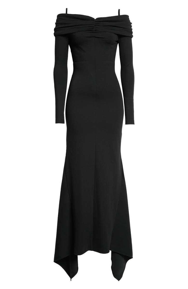 The Attico Fanny Cold Shoulder Long Sleeve Jersey Gown, Alternate, color,