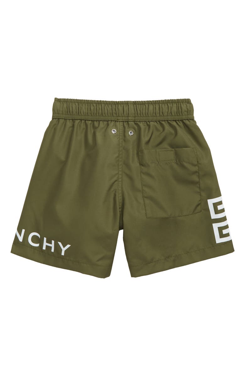GIVENCHY KIDS Kids' Logo Swim Trunks, Alternate, color, 64H Khaki
