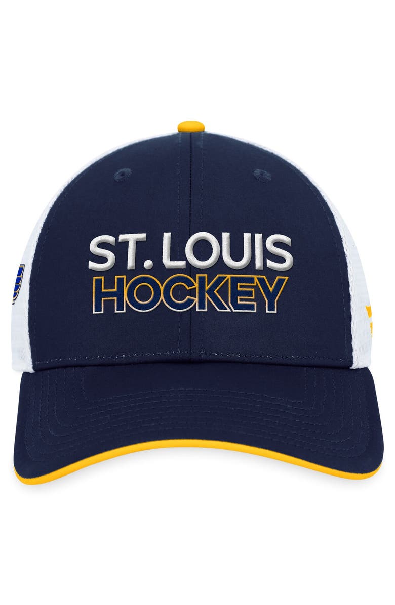 FANATICS Men's Fanatics Branded Navy St. Louis Blues Authentic Pro Rink Trucker Adjustable Hat, Alternate, color, Navy