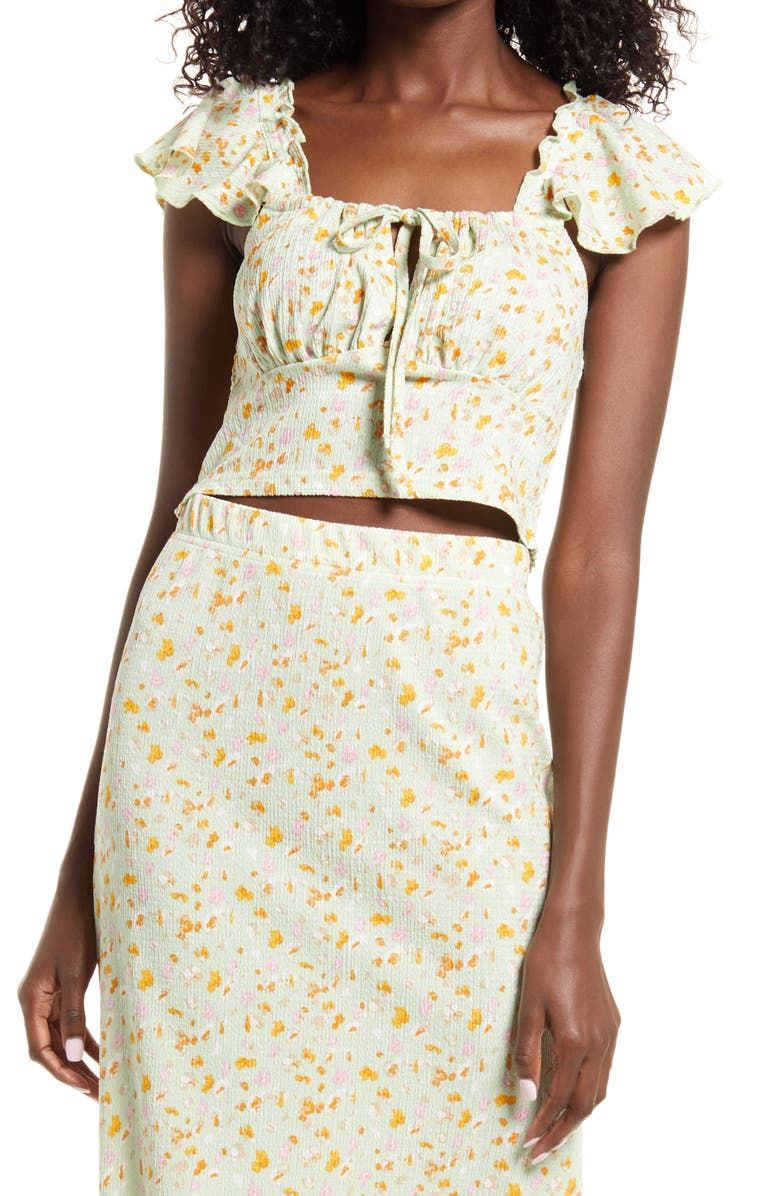 VERO MODA Lace Up Crop Top, Main, color, 