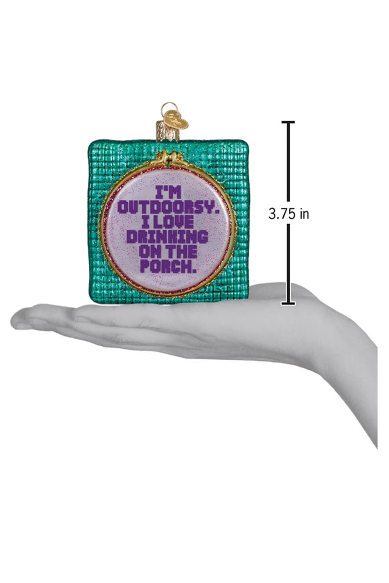 I'm Outdoorsy Glass Christmas Ornament, Alternate, color, TURQUOISE GREEN