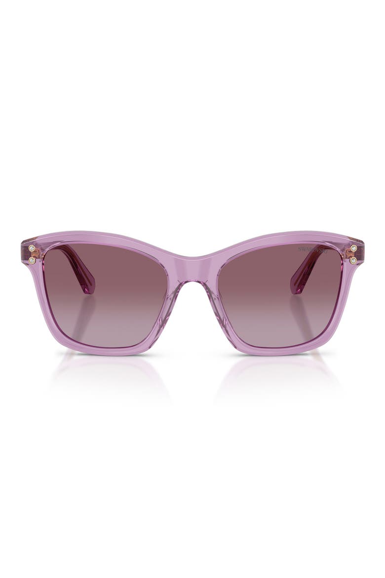 54mm Gradient Square Sunglasses, Main, color, TRANSPARENT AMETHYST / VIOLET