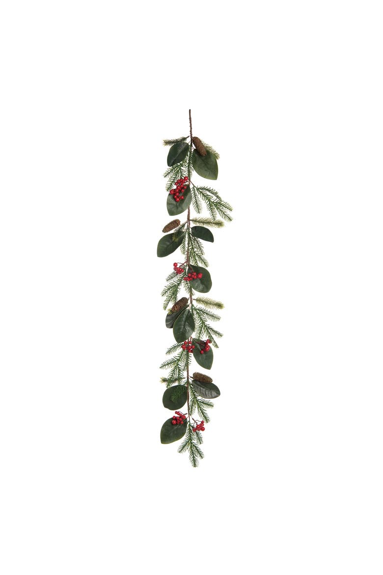 Artificial Green Christmas Holiday Berry Garland, Main, color, Green
