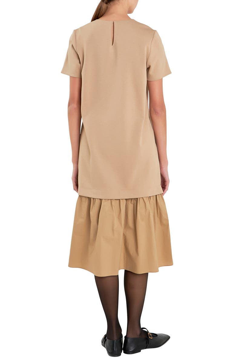 English Factory Mixed Media T-Shirt Dress, Alternate, color, 