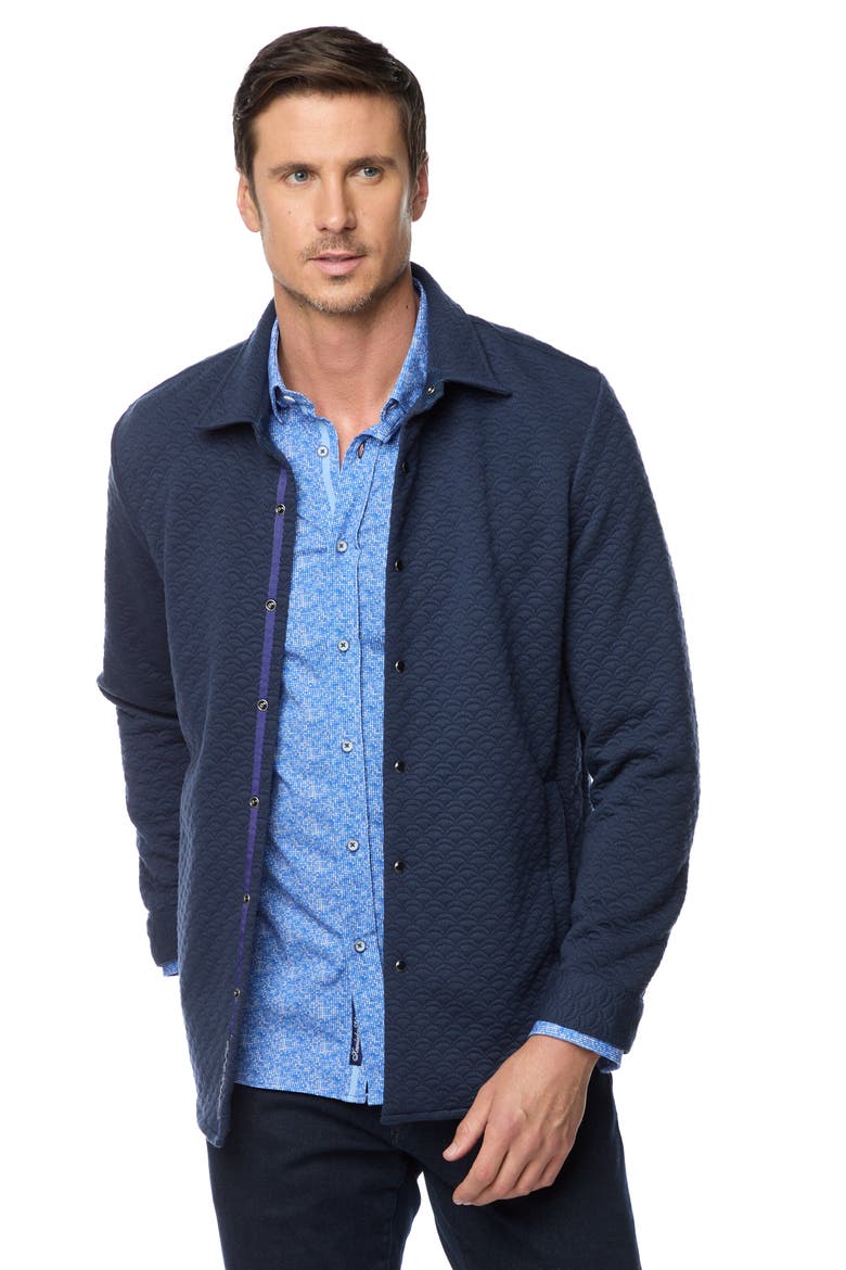 Downey 2 Slim Fit Knit Shirt Jacket, Alternate, color, NAVY