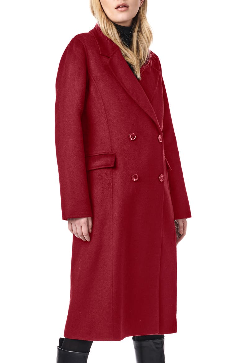 Double Breasted Coat, Alternate, color, RED CURRANT